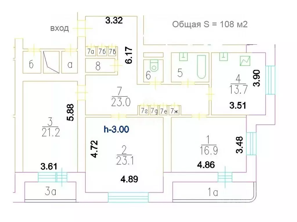 3-к кв. Москва ул. Удальцова, 32 (108.1 м) - Фото 1