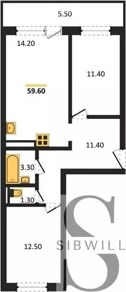 2-комнатная квартира: Новосибирск, Междуреченская улица, 7/1 (59.57 м) - Фото 0