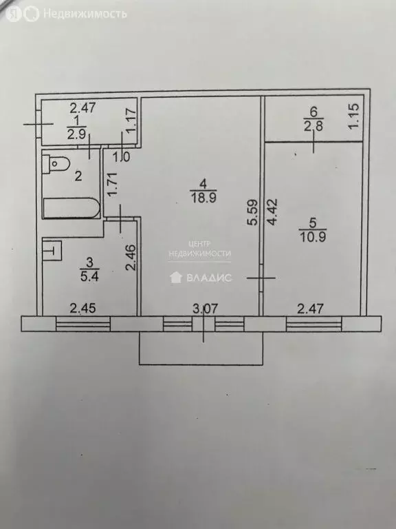 2-комнатная квартира: Арсеньев, Садовая улица, 9 (43.6 м) - Фото 0