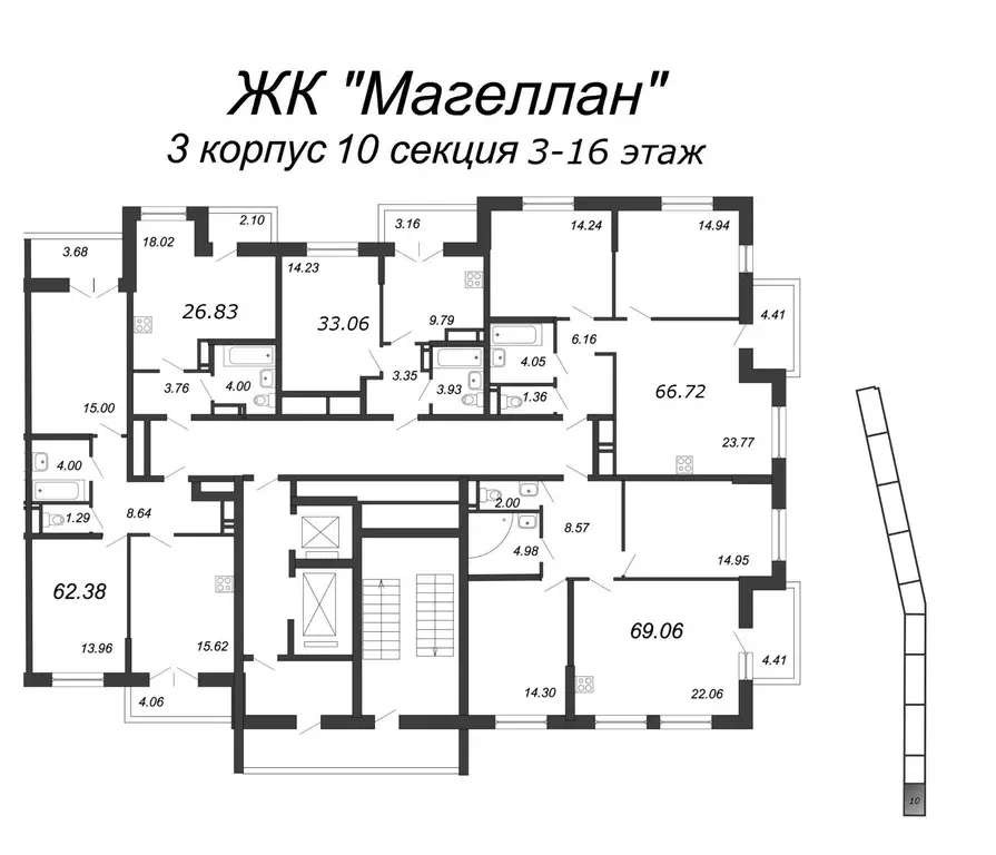 2-к кв. Санкт-Петербург ул. Вадима Шефнера, 4 (62.6 м) - Фото 1