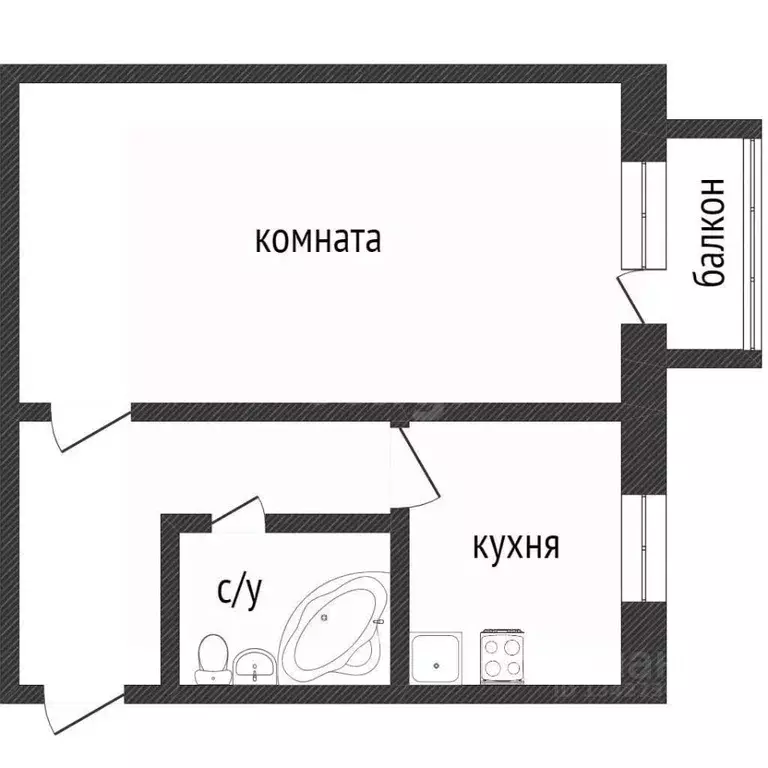 1-к кв. Курганская область, Курган Краснодонская ул., 19 (33.0 м) - Фото 2
