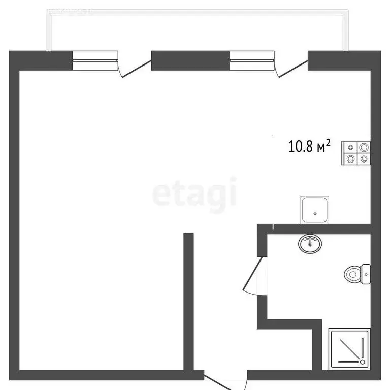 Квартира-студия: посёлок Холмогоровка, Счастливая улица, 17 (44.8 м) - Фото 0