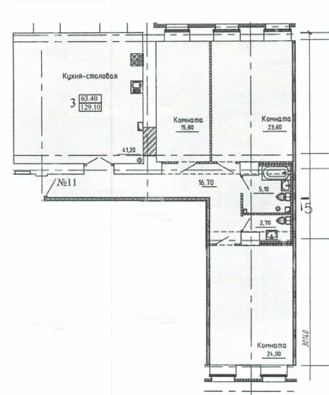 3-комнатная квартира: пушкин, захаржевская улица, 14 (132 м) - Фото 0