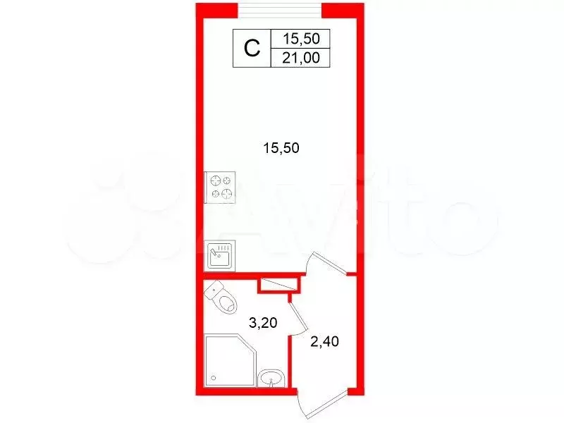 Квартира-студия, 21 м, 10/18 эт. - Фото 0