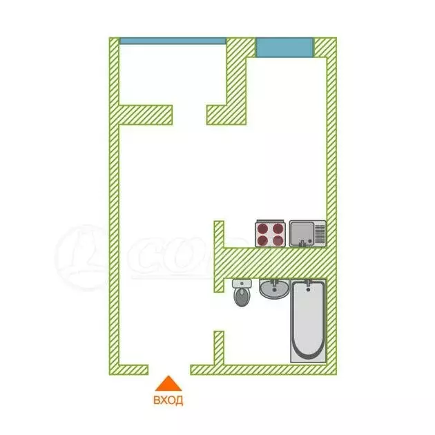 Квартира-студия: деревня Патрушева, улица Александра Пушкина, 8Б (30 ... - Фото 1