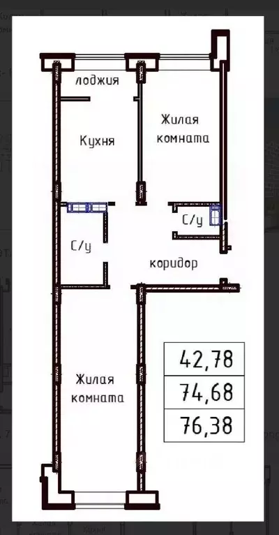 2-к кв. Чувашия, Чебоксары ул. Фридриха Энгельса, 7 (76.38 м) - Фото 2