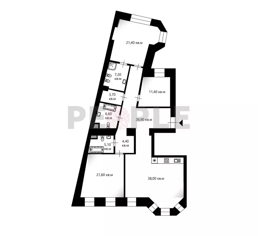 4-к кв. Москва ул. Большая Полянка, 44/2 (140.7 м) - Фото 1