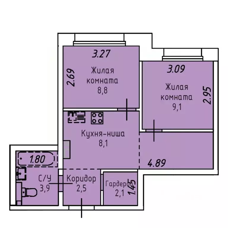 2-к кв. Иркутская область, Иркутск Култукская ул., 16 (39.6 м) - Фото 0