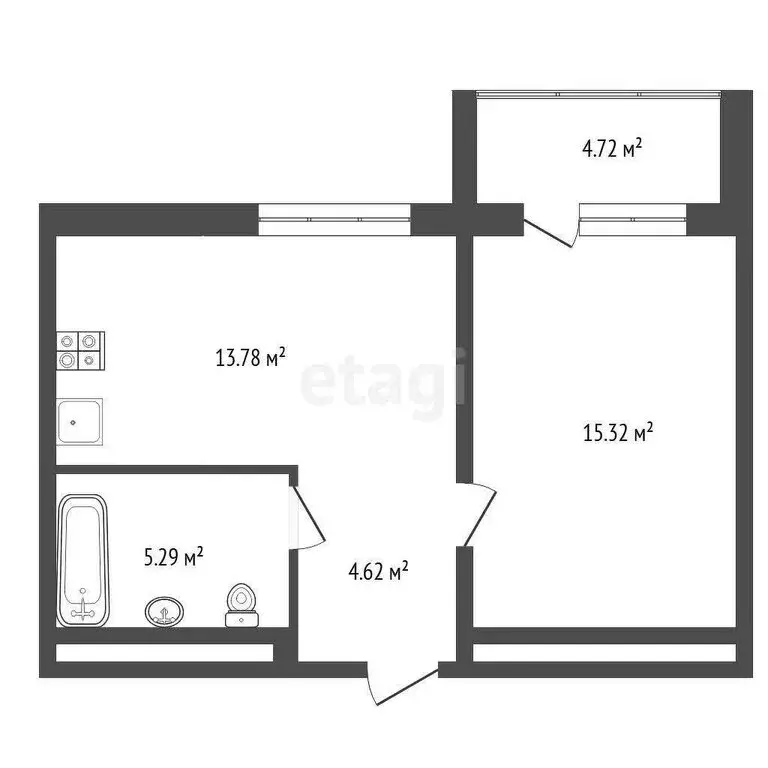 1-комнатная квартира: Тюмень, улица Муравленко, 9к1 (38.6 м) - Фото 0