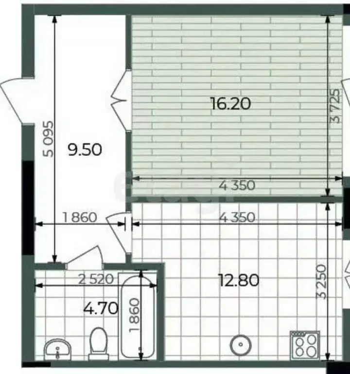 1-к кв. Татарстан, Казань ул. Дубравная, 14 (45.3 м) - Фото 2