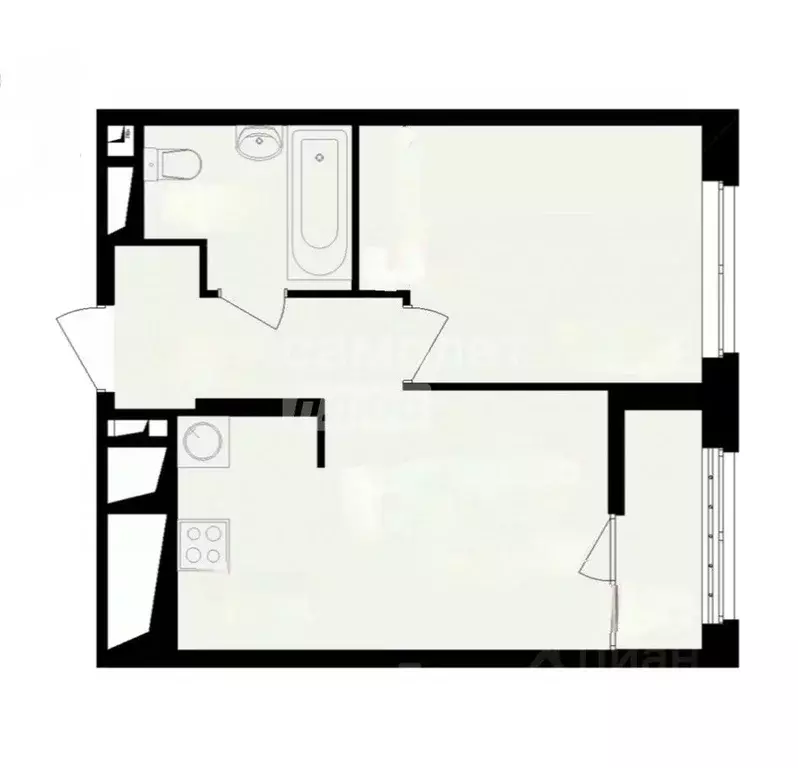 1-к кв. Рязанская область, Рязань ул. Чкалова, 25 (34.68 м) - Фото 2