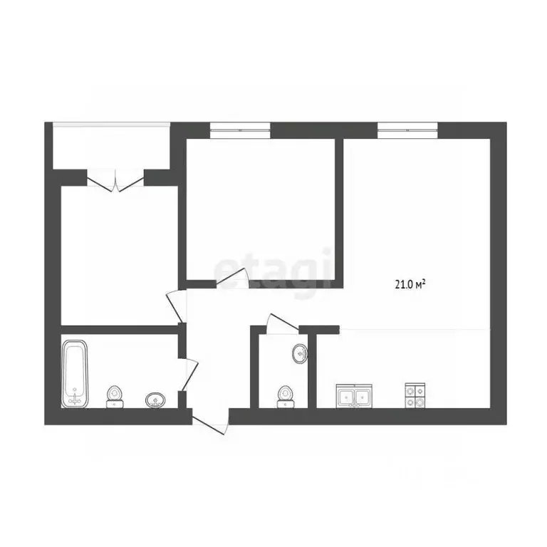 2-к кв. Тюменская область, Тюмень ул. Геннадия Куцева, 3 (57.1 м) - Фото 1