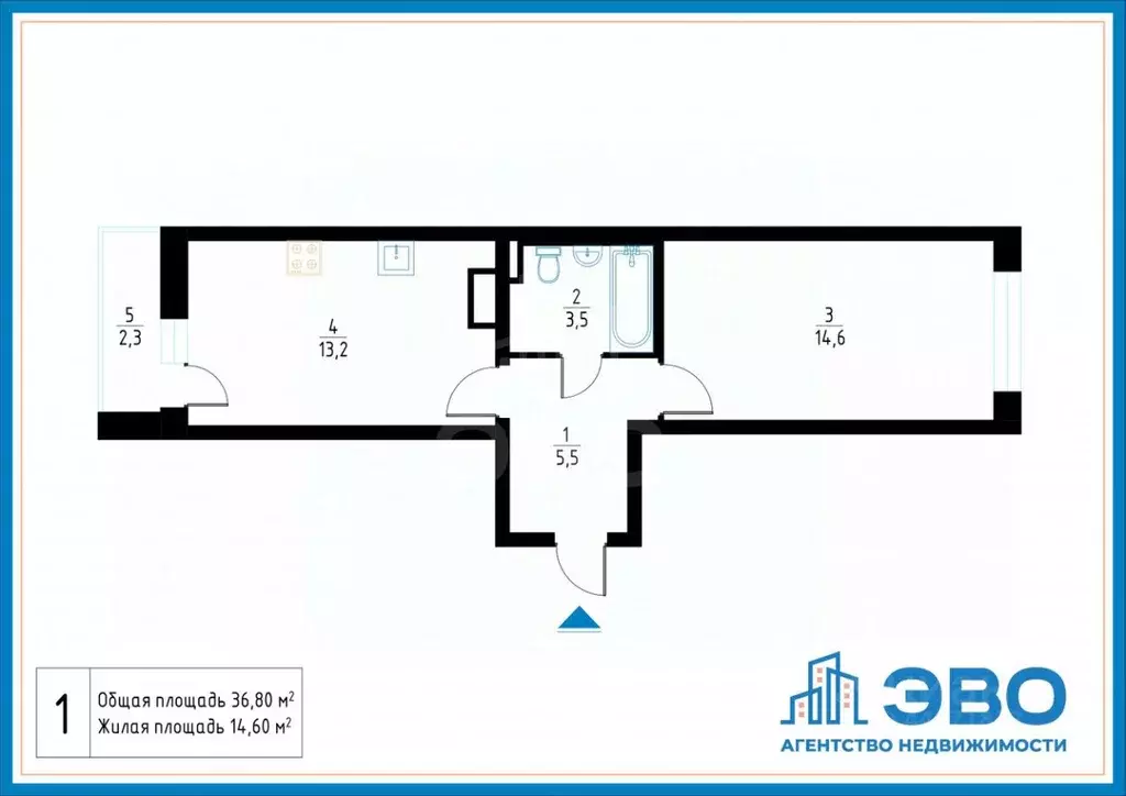 1-к кв. Санкт-Петербург ул. Русановская, 18к6 (36.8 м) - Фото 2