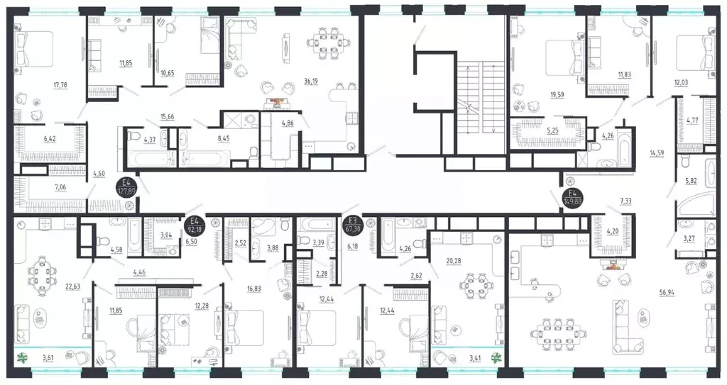 3-к кв. Тульская область, Тула  (127.89 м) - Фото 1