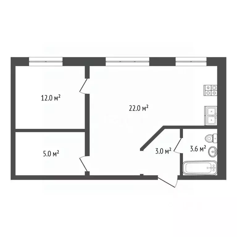 2-к кв. Самарская область, Самара бул. Ивана Финютина, 45 (45.6 м) - Фото 2