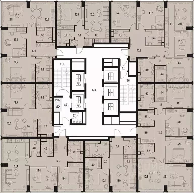 2-к кв. Москва Летниковская ул., 11к1 (58.7 м) - Фото 1