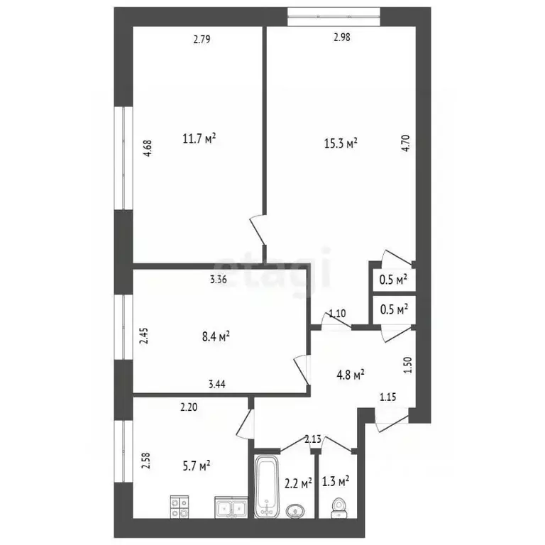 3-к кв. Крым, Джанкой пер. Фабричный (51.4 м) - Фото 1