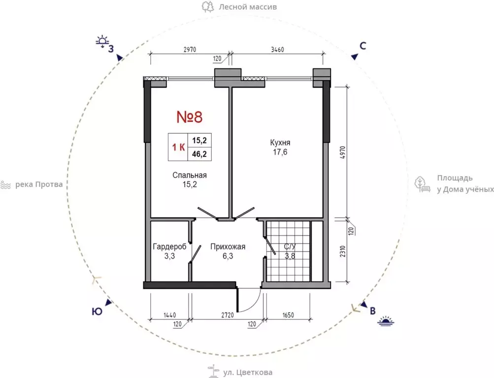 1-комнатная квартира: Обнинск, улица Усачёва, 4 (46.2 м) - Фото 1