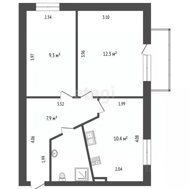 2-к кв. Московская область, Реутов ул. Ленина, 37 (45.0 м) - Фото 2
