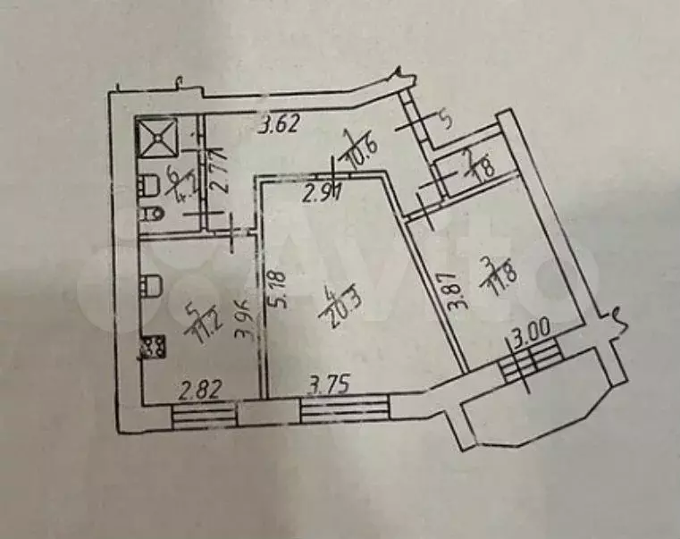 2-к. квартира, 62 м, 2/9 эт. - Фото 0