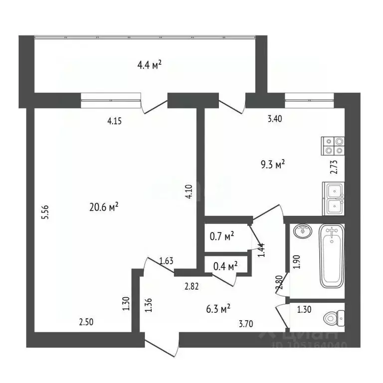 1-к кв. Крым, Керчь ул. Ващенко, 2В (41.1 м) - Фото 1