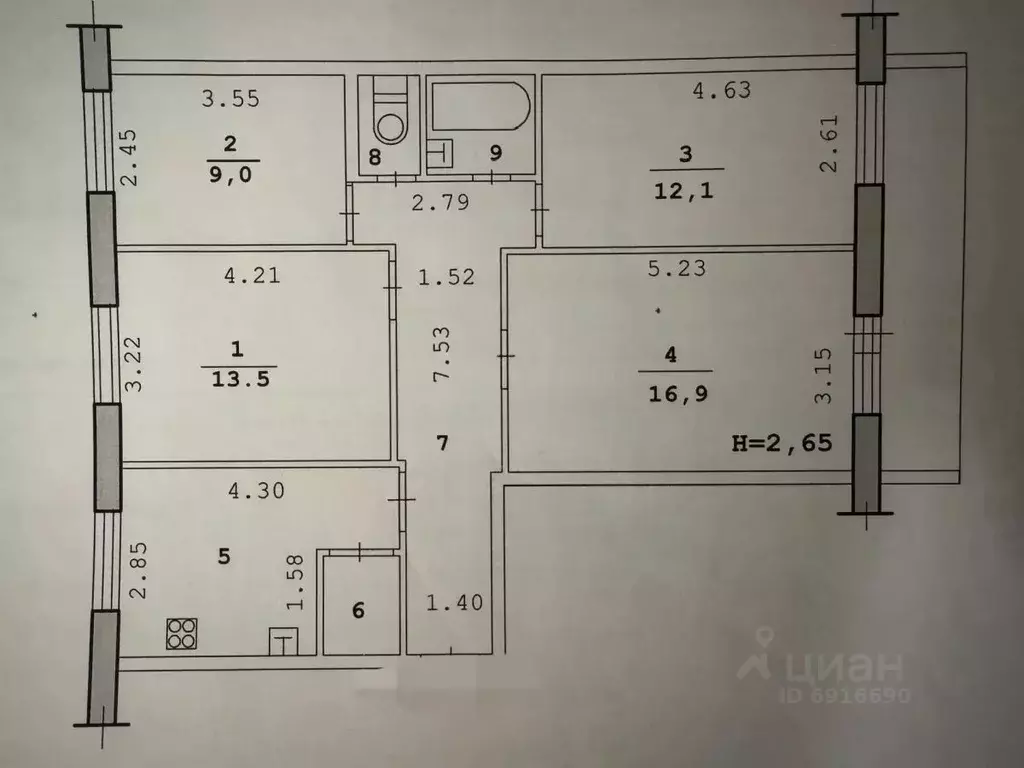 4-к кв. Волгоградская область, Волгоград Казахская ул., 16 (12.0 м) - Фото 2