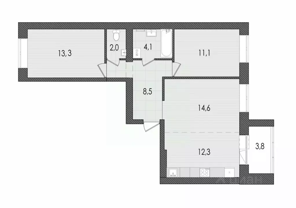 3-к кв. Кировская область, Киров ул. Капитана Дорофеева, 22 (69.5 м) - Фото 1