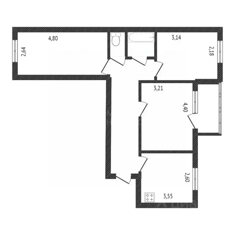 3-к кв. Тюменская область, Тюмень Магаданская ул., 11 (62.7 м) - Фото 2