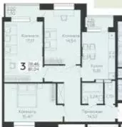 3-к. квартира, 77,8 м, 8/10 эт. - Фото 0
