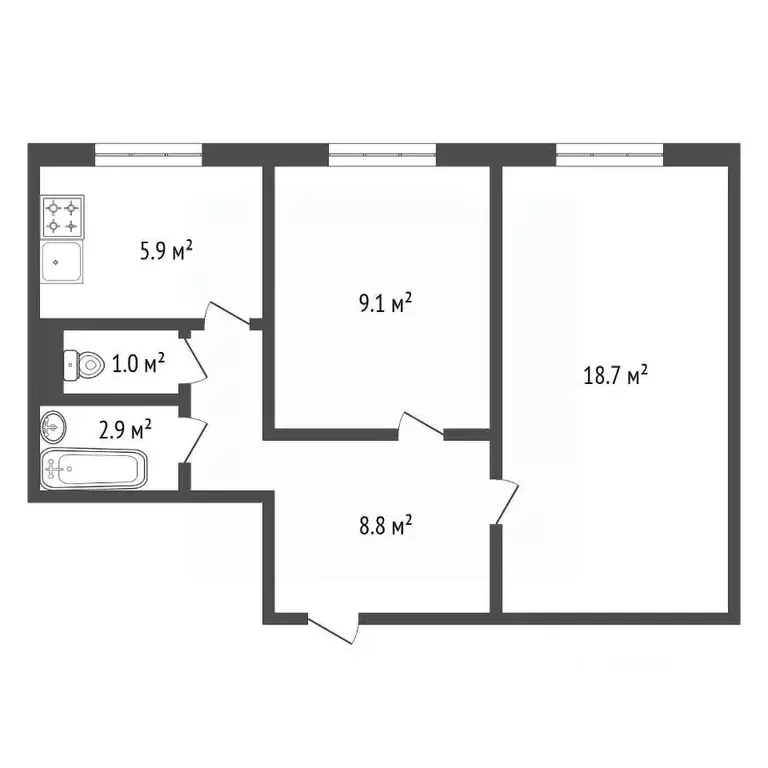 2-к кв. Амурская область, Благовещенский район, с. Волково Почтовая ... - Фото 2