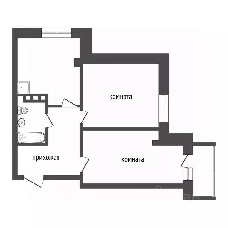 2-к кв. Красноярский край, Красноярск ул. Калинина, 175В (56.8 м) - Фото 2