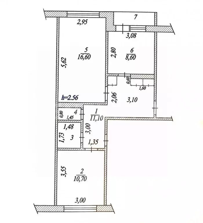 2-к кв. Чувашия, Чебоксары Хузангая ул., 6к2 (54.6 м) - Фото 1