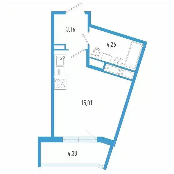 Студия Санкт-Петербург пос. Шушары,  (23.74 м) - Фото 0