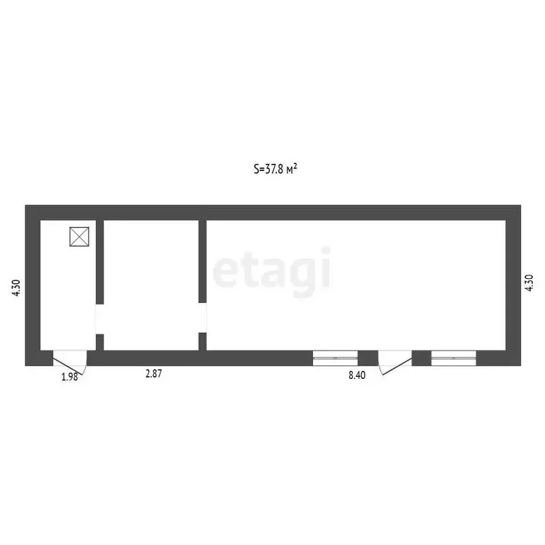 Помещение свободного назначения (56.9 м) - Фото 1