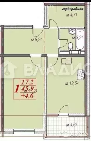 1-комнатная квартира: Анапа, улица Лермонтова, 118А (50.5 м) - Фото 1