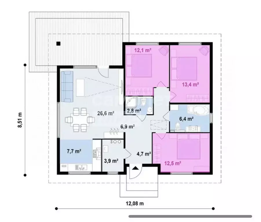 Дом в Тульская область, городской округ Тула, село Бушово, 55 (107.5 ... - Фото 2