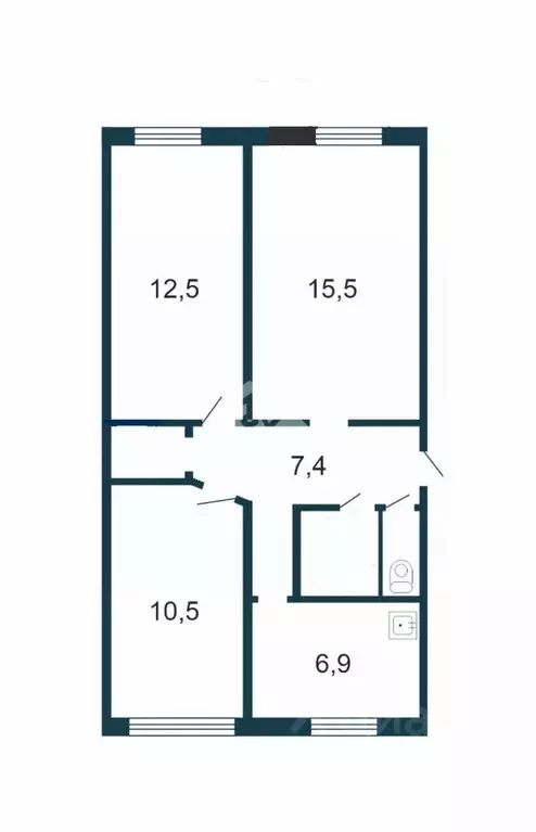 3-к кв. Новосибирская область, Обь ул. Военный Городок, 123 (56.3 м) - Фото 2
