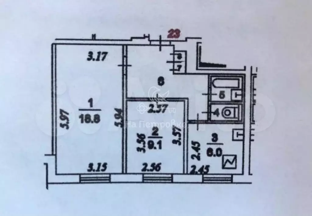 2-к. квартира, 45 м, 2/9 эт. - Фото 0