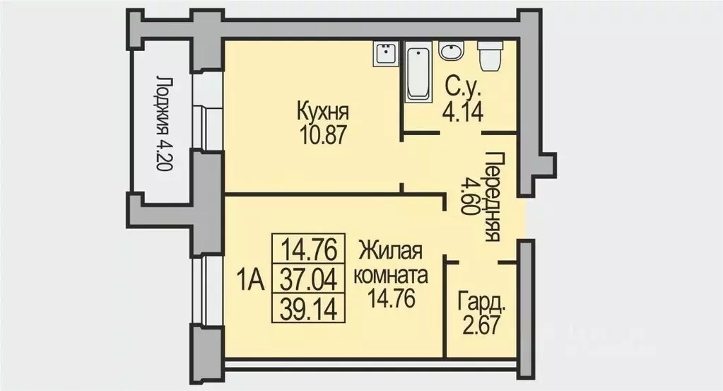 1-к кв. Новосибирская область, Бердск Южный мкр,  (39.14 м) - Фото 0