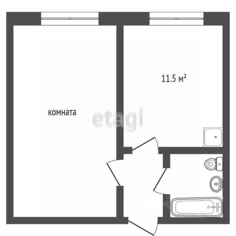 Комната Коми, Усинск ул. 60 лет Октября, 14 (52.5 м) - Фото 2