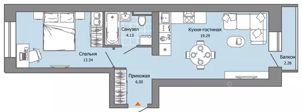 1-к кв. Пермский край, Пермь ул. Дзержинского, 35А (43.0 м) - Фото 2