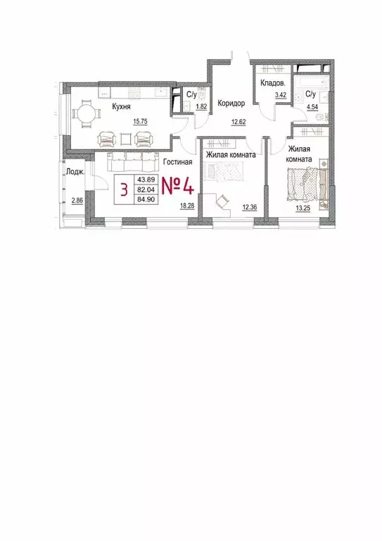 3-комнатная квартира: Обнинск, Долгининская улица, 10 (83.3 м) - Фото 1