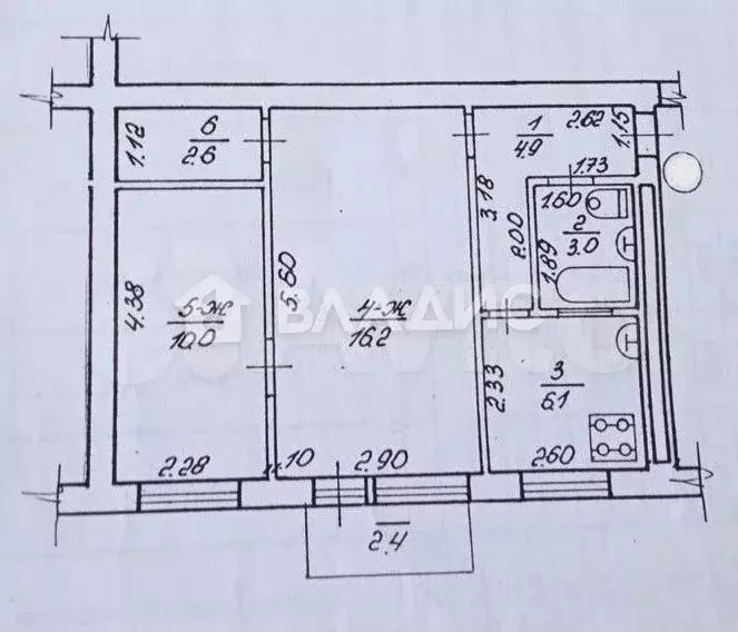 2-к. квартира, 46 м, 2/4 эт. - Фото 0