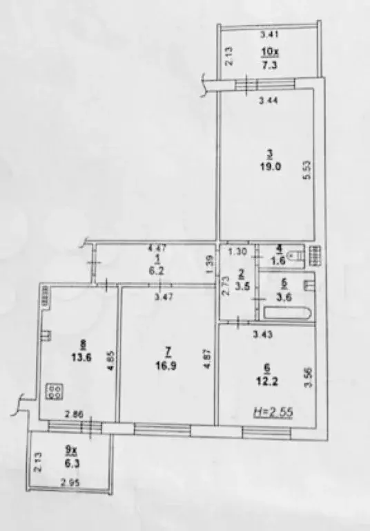 3-к. квартира, 90 м, 4/10 эт. - Фото 0