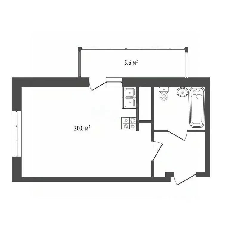 Студия Санкт-Петербург ул. Среднерогатская, 12к1 (29.5 м) - Фото 2