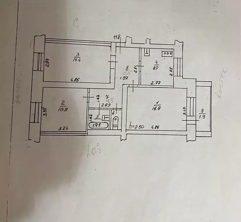 3-к кв. Татарстан, Зеленодольск ул. Фрунзе, 9 (64.3 м) - Фото 1