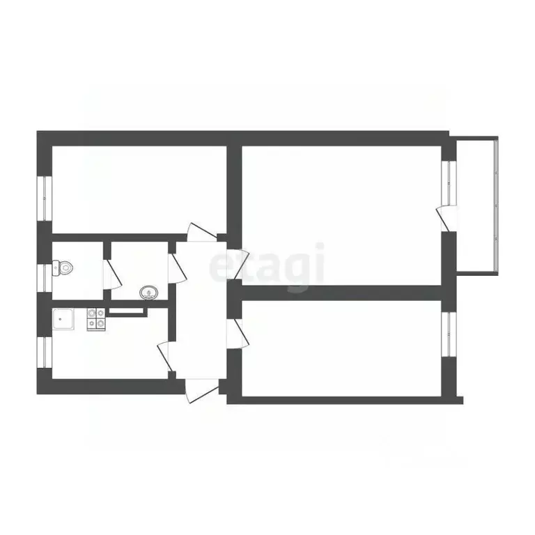 3-к кв. Крым, Саки ул. Курортная (53.0 м) - Фото 2