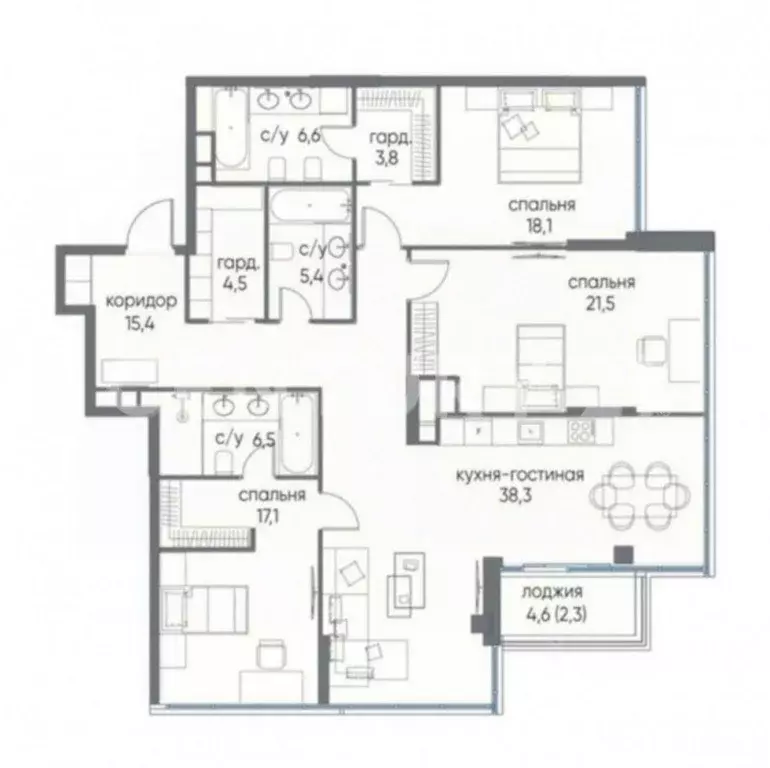 4-к кв. Москва ул. Нижние Мневники, 7 (139.5 м) - Фото 2