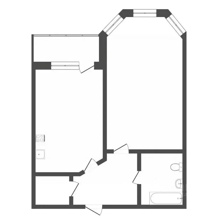 1-к кв. Тюменская область, Тюмень ул. Циолковского, 7к1 (45.0 м) - Фото 2