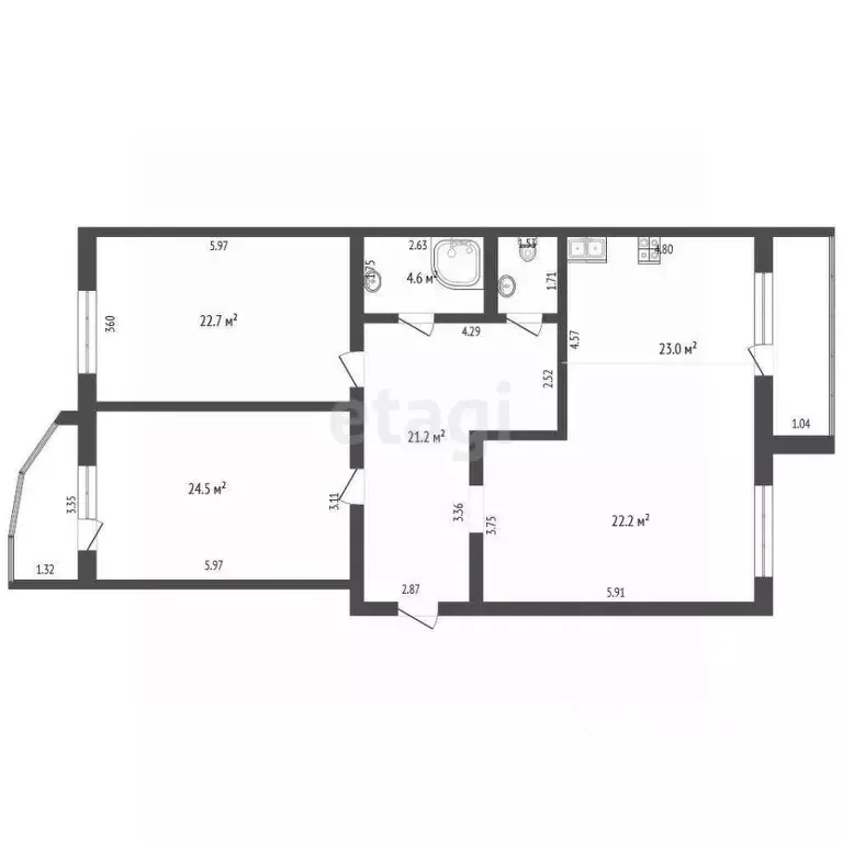 3-к кв. Ханты-Мансийский АО, Ханты-Мансийск ул. Мира, 51 (118.2 м) - Фото 2